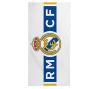Serviette Officielle Real Madrid avec Motif Exclusif, Blason et Couleurs du Club, idéale pour la Plage, la Piscine, la Salle de Bain ou Le Sport, Accessoire Pratique pour Les Fans de Football
