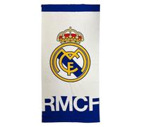 Serviette Officielle Real Madrid avec Motif Exclusif, Blason et Couleurs du Club, idéale pour la Plage, la Piscine, la Salle de Bain ou Le Sport, Accessoire Pratique pour Les Fans de Football