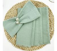 Serviette Réutilisable 100% Coton Vert Sauge, 60 Pièces, 33x33cm, pour ixde Mariage, Noël, Décoration de Table, Rétro, Grill, Vente en Gros 60PCS Sage Green