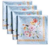 Serviettes 100% coton - Lot de 4, décoratives, lavables, pour le printemps/l'été