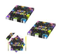 Serviettes anniversaire 40 pièces en tissu doux 33 x 33 cm décorations de fête joyeux anniversaire fille thème festif jetables