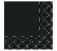 Serviettes de cocktail MANK, 3 600 pièces, pliage en 4, longueur : 200 mm, gamme Basic, noir