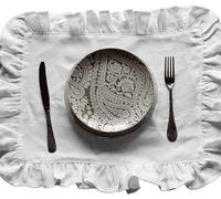 Serviettes de lin - Serviettes de table - Décoration pour dîner - Ruches Edge - 30x45cm - Blanc