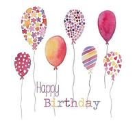 Serviettes de table - AMBIENTE - Paquet de 20 - 3 plis - 33x33cm - En papier de soie - Jetable - Motif ballons d'anniversaire