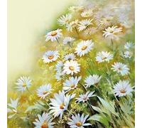 Serviettes de table - AMBIENTE - Paquet de 20 - 3 plis - 33x33cm - En papier de soie - Jetable - Motif fleurs face au soleil