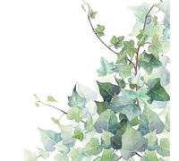 Serviettes de table - AMBIENTE - Paquet de 20 - 3 plis - 33x33cm - En papier de soie - Jetable - Motif hedera blanc