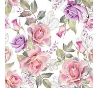 Serviettes de table - AMBIENTE - Paquet de 20 - 3 plis - 33x33cm - En papier de soie - Jetable - Motif roses anciennes