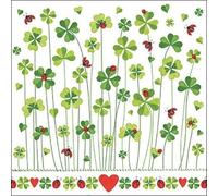 Serviette de table 33cm trèfle bonne chance (lot de 20)