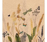 Serviettes de table - AMBIENTE - Paquet de 20 - 3 plis - 33x33cm - En papier recyclé - Jetable - Motif fleurs ornementales