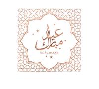 Serviettes de table jetable en papier - EID MUBARAK - 20 unités - Or rose - Rose