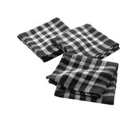 Serviettes de table - LIGNE DECOR - 45 x 45 cm - Coton tissé - Noir - Lot de 3