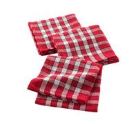 Serviettes de table - LIGNE DECOR - 45 x 45 cm - Coton tissé - Rouge - Lot de 3