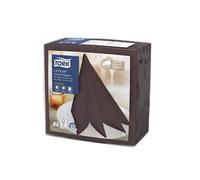 Serviettes de table non tissé Dinner Linstyle® Tork, coloris cacao, le colis de 50