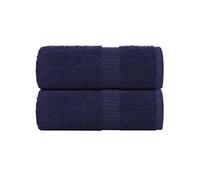 Serviettes de toilette 2 pièces FROGN Bleu marine 30 x 30 cm 100 % coton 136776