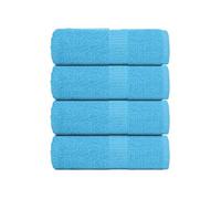Serviettes de toilette 4 pièces FROGN Turquoise 30 x 30 cm 100 % coton 136969