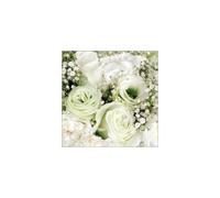 Serviettes décorées - Roses blanches - lot de 20