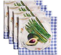 Serviettes en coton 45 x 45 cm, lavables, pour la cuisine et le camping