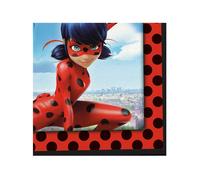 Amscan 9902875 Lot de 20 Serviettes Miraculous Rouge