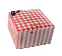 Serviettes en papier vichy rouge - PAPSTAR - Lot de 100 - 330 x 330 mm - Papier absorbant - Motif vichy rouge