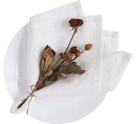 Serviettes en soie 45 x 45 cm, lot de 6, blanc élégant, confectionnées à la main, 55 % soie, 45 % coton, pour un mariage