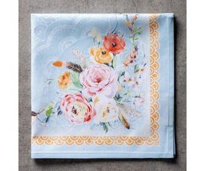 Serviettes Famanu, 100% coton - Lot de 4, décoratives, lavables, pour le printemps/l'été