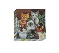 Serviettes Jetables En Papier Impriimé Chat, 20 Feuilles/Sac, Décor De Table De Fête, Dessin Animé 33cm X 33cm