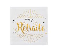 Serviettes jetables - SANTEX - Vive Retraite - Blanc - 3 plis - 20 unités - 25 x 25 cm