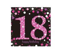 16 Serviettes de table 18 Sparkling Celebration - Rose 33 x 33 cm