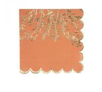 Serviettes terracotta et or x16