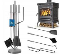 Serviteur de cheminée - KOTARBAU - 5 pièces - Acier inoxydable - Design minimaliste - Pratique