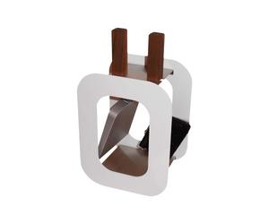 Serviteur de cheminée Lienbacher design modèle Cube Blanc, 2 accessoires