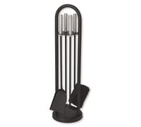 Serviteur de cheminée Lienbacher epoxy noir, 4 accessoires Griffe Edelstahl