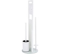 Serviteur Wc 3 En 1 Ravina Wenko Brosse Wc Et Dérouleur Papier Toilette, Range Papier Toilette Jusqu'à 3 Rouleaux, Acier Inox - Verre Trempé, 20x70 Cm, Blanc