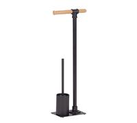Garniture de WC sur pied Forli de WENKO, avec porte-rouleau et brosse WC, noir, acier/bambou