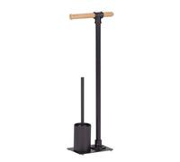 Garniture de WC sur pied Forli de WENKO, avec porte-rouleau et brosse WC, noir, acier/bambou