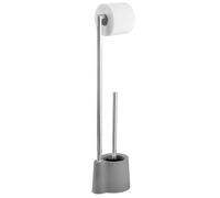 Serviteur WC - WENKO - Avola - Acier inox - 2-en-1 - Gris - 13x66,5x16 cm