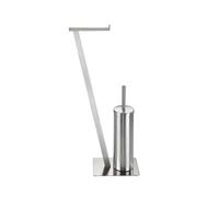 Serviteur WC - WENKO - Lirio - Acier inox - 2en1 - 15x68,5x30 cm