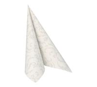 Papstar Serviettes Royal Collection Damascato Pliage 1/4 Blanc 40 x 40 cm Lot de 50