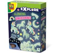 Ses Creative | Explore - Licornes Qui Brillent dans Le Noir | Décoration Murale Phosphorescente | 4 Licornes + 20 Étoiles et Lunes | Stickers Chambre Fille | Alternative Veilleuse | CO₂ Neutre
