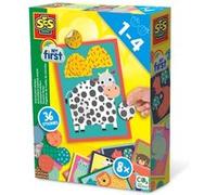 SES Creative – Autocollants imprimés animaux My First – Gommettes multicolores pour bébé