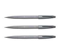 [SES15-N-3] Pentel Lot de 3 Stylos feutre Brush Sign Pen SES15 pointe pinceau...