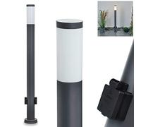 Sessa Luminaire d'extérieur avec 2 prises, lampadaire moderne en métal/plastique anthracite/blanc, lampadaire de 110 cm, lampe de jardin avec E27, éclairage de jardin IP44, sans ampoule