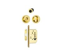 Set 1 aluminium pour porte coulissante 4920 F271 ronde aspect doré brillant, aveugle sans gâche, cuvette + doigt - - 3948024
