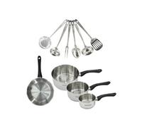 Fackelmann – Set de cuisson Geneva – 1 poêle 20 cm, 3 casseroles en inox, 6 ustensiles inox