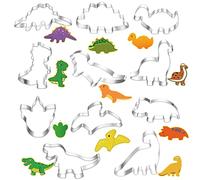 Set 11 Pcs Emporte-Pièce Coupe-Biscuits Dinosaure Acier Inoxydable | Muti-forme, Pour Enfant, Pâtisserie Cookie, Fête Anniversaire, Déco Sablé