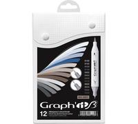 Set 12 Graph'It Brush & Extra Fine Marker - Mélanger les nuances de gris
