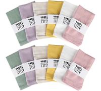 Set 12 Serviettes Lin Lavables Couleurs Pastel 40x40 cm