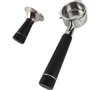 Set 2 en 1 de tamper à café 53mm avec agitateur Base incurvée en acier inoxydable Distributeur magnétique de café Tamper Portafilter avec panier-filtre Compatible avec 54mm