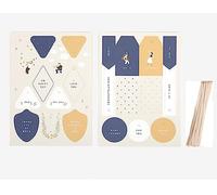 Set 2 feuilles de carton double face avec étiquettes pré-découpées Festival 15x21cm.