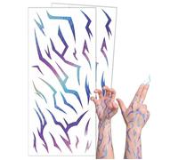 Set 2 Feuilles Tatouages Temporaires K-Pop Violets Motifs Démon - Éphémère Cosplay Halloween Fête - Tendance Facile à Appliquer